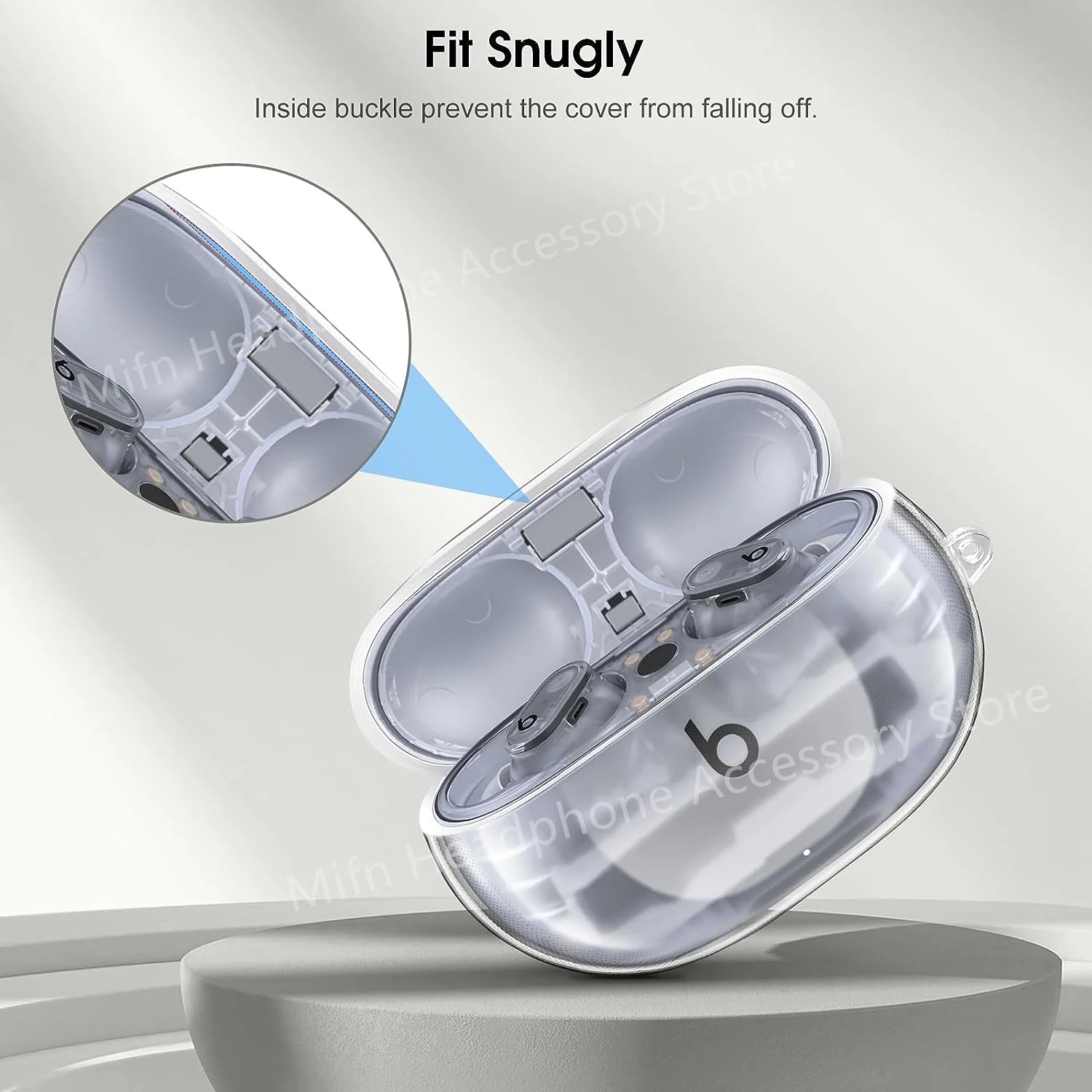 شفاف كريستال حافظة تي بي يو للنساء ، لينة سيليكون الغطاء الواقي مع سلسلة المفاتيح ، يدق استوديو براعم الحال ، براعم زائد