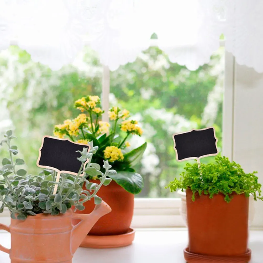 

30 шт. миниатюрных деревянных садовых табличек-досок для растений, для декора своими руками, номеров столов, вывесок, ценников для цветов