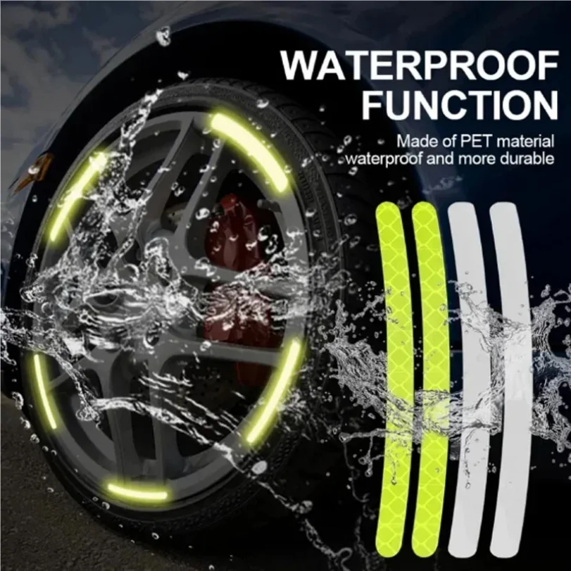 Car Motorcycle Wheel Reflective Strips Colorful Hub Stickers Car Styling Decal Sticker Auto Moto Decor Decals Accessories