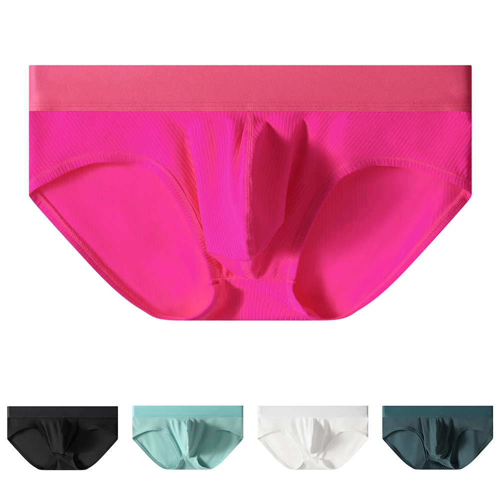 

Mens Sexy Briefs Ice Silk Underwear Pouch Panties Low Waist Elastic Underpants