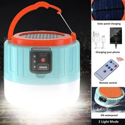 Bombilla Solar LED para acampada, USB para lámpara recargable por tienda de campaña al aire libre, linternas portátiles, luces de emergencia para barbacoa y senderismo