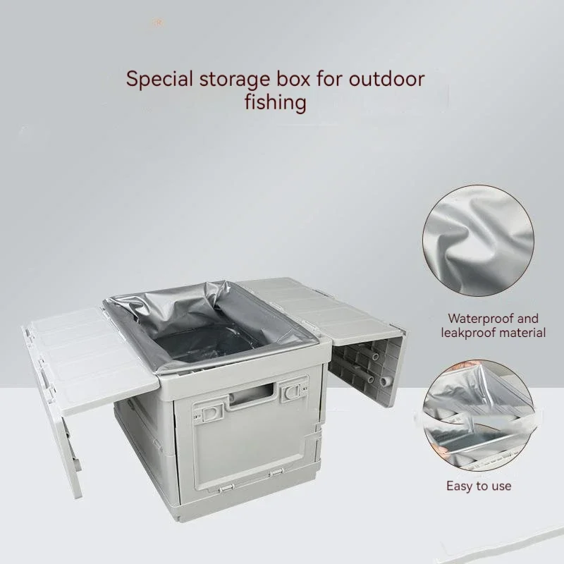 Multifunctional Camping Box Storage Folding Table Outdoor Camping Dustproof Equipment Storage Artifact Portablepatio Table