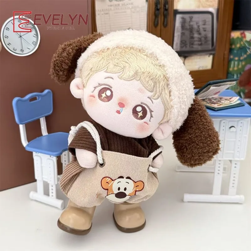 에블린 20cm 면 인형 옷 스트랩 팬츠 세트 귀여운 플러시 인형 드레스업 재고 있음