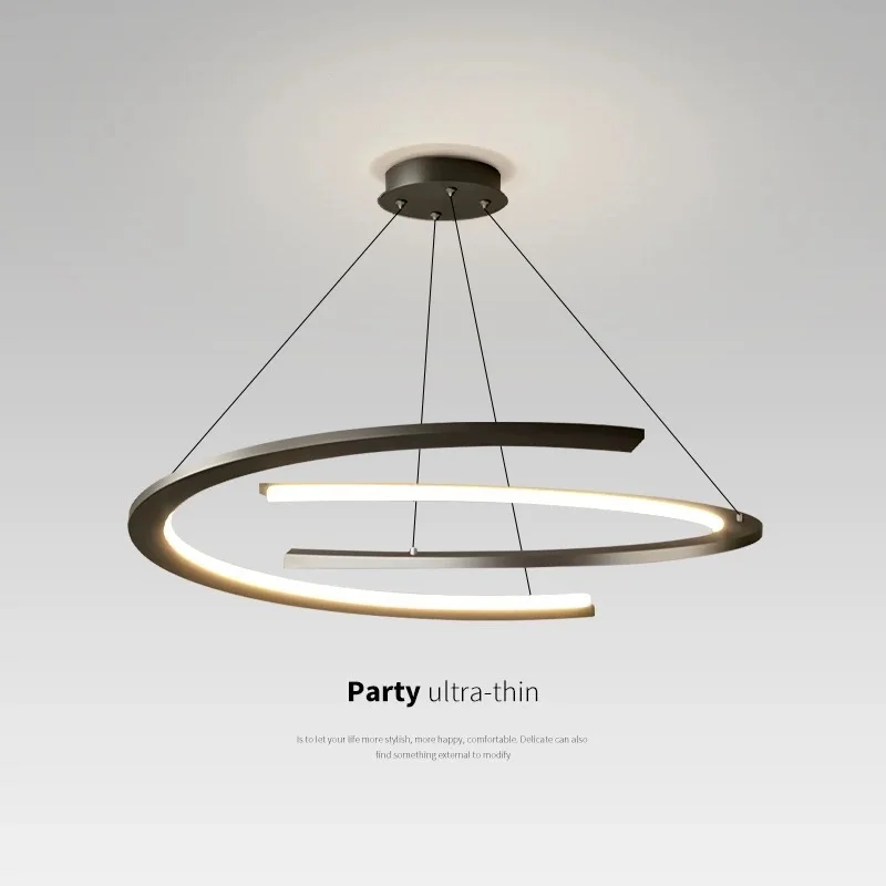 

Living room main lamp modern minimalist atmosphere light luxury atmosphere Nordic ring minimalist dining room chandelier
