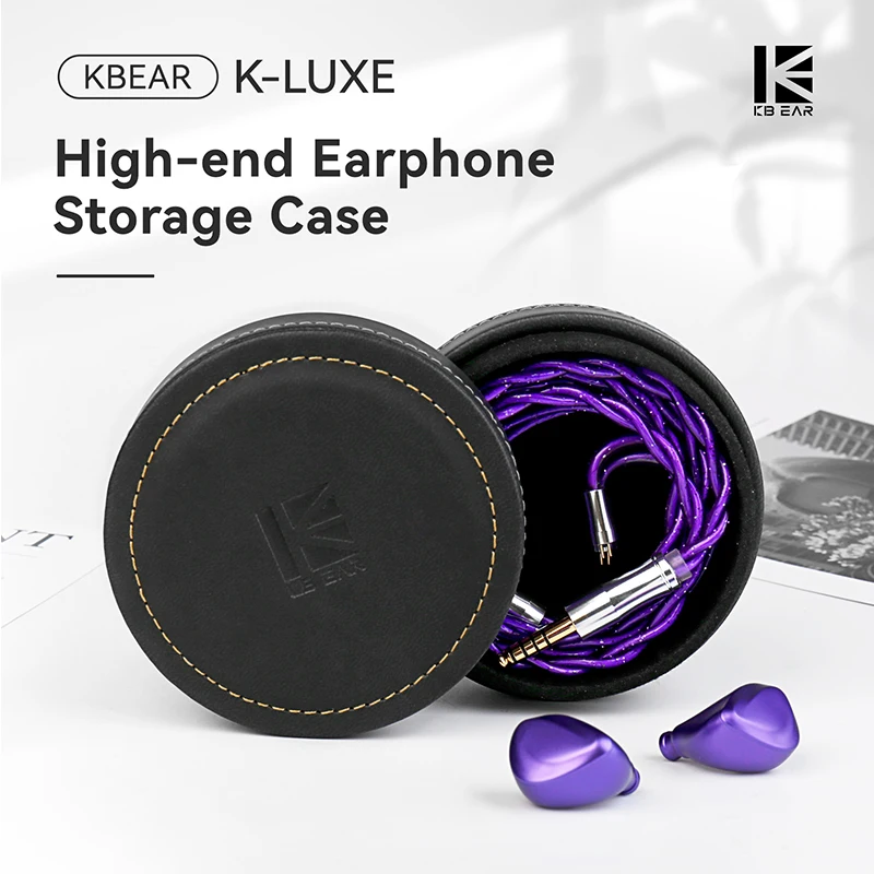 KBEAR K-Luxe  Storage Protective Case PU for earphones cable  Hard-Shell Earbuds box Portable‌ case for KB03/Phoenix