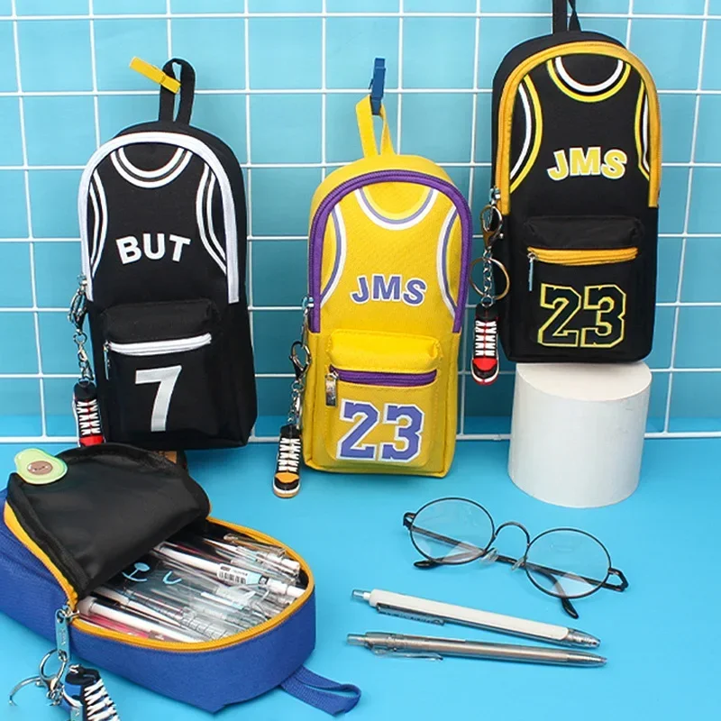 Waterproof Pencil Case Basketball Pencil Bag Multifunctional Pencil Box for Student Boy School Stationery