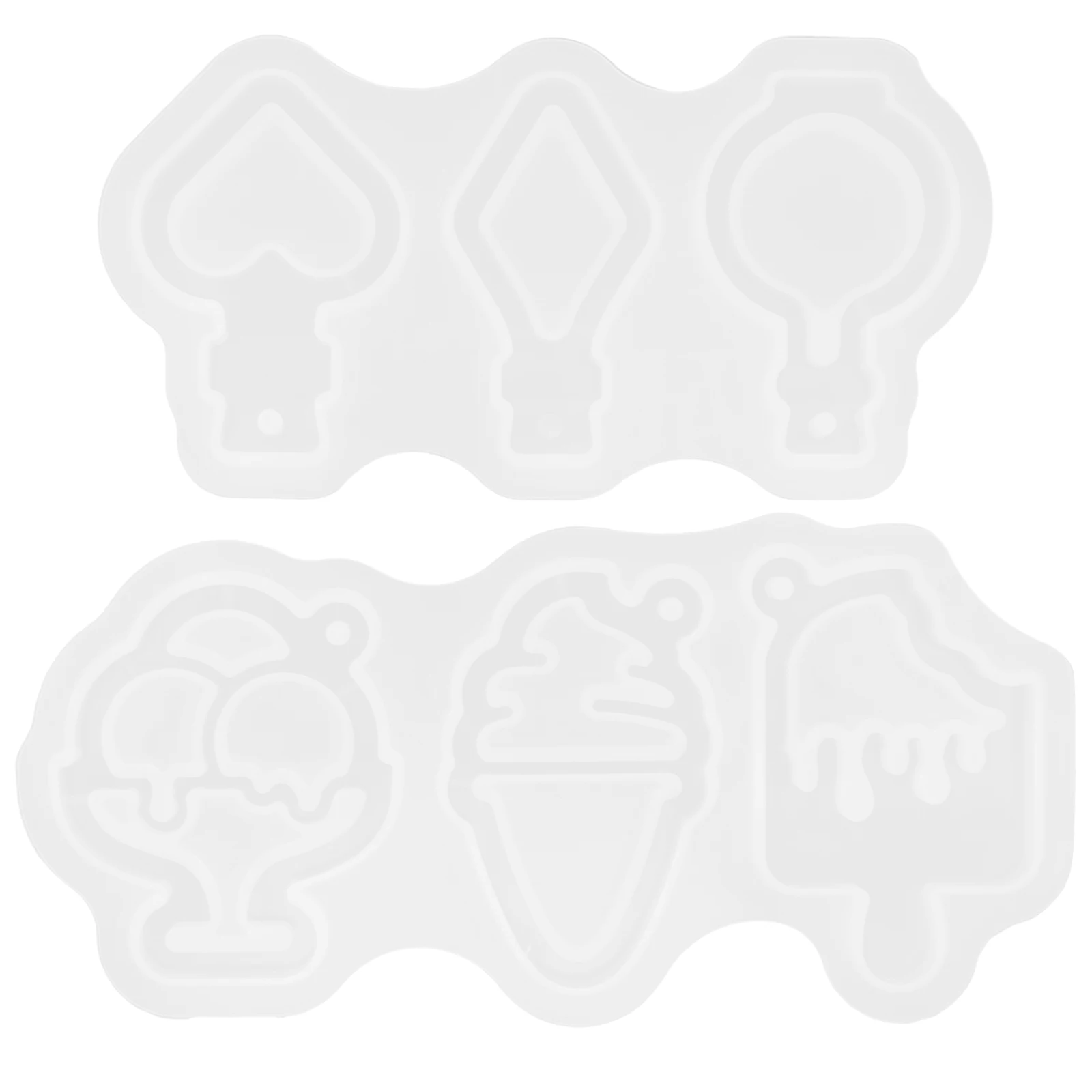 

2pcs Silicone Keychain Molds Premium Resin Craft Diy Epoxy Pendant Making Portable Decorative Accessory Flexible Lightweight