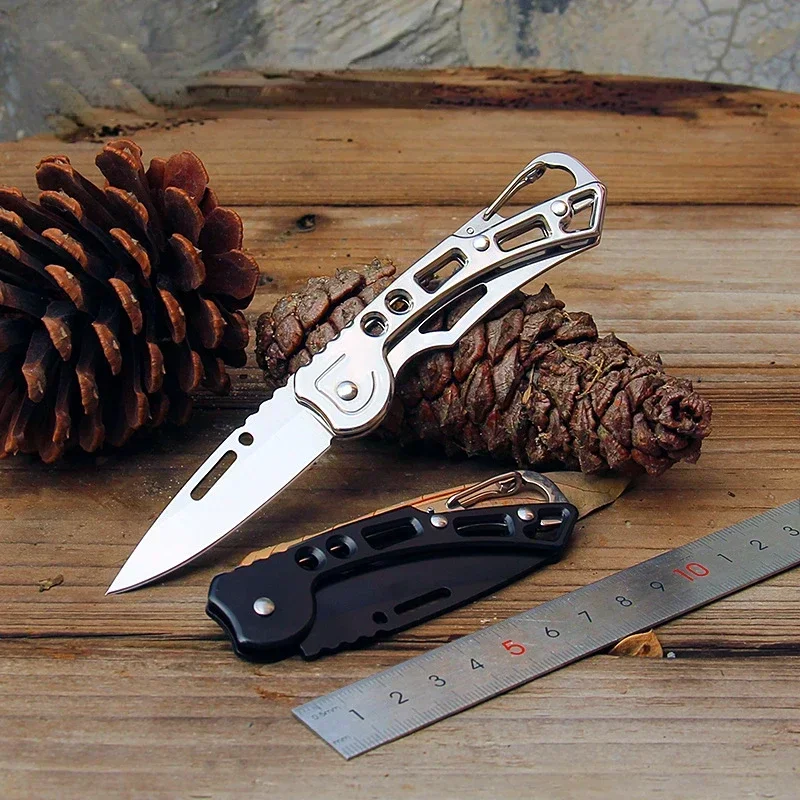 Folding Stainless Steel Pocket Knife Keychain Knife Self-Defense EDC Survival Portable Mini Outdoor Hunting Multipurpose Tool