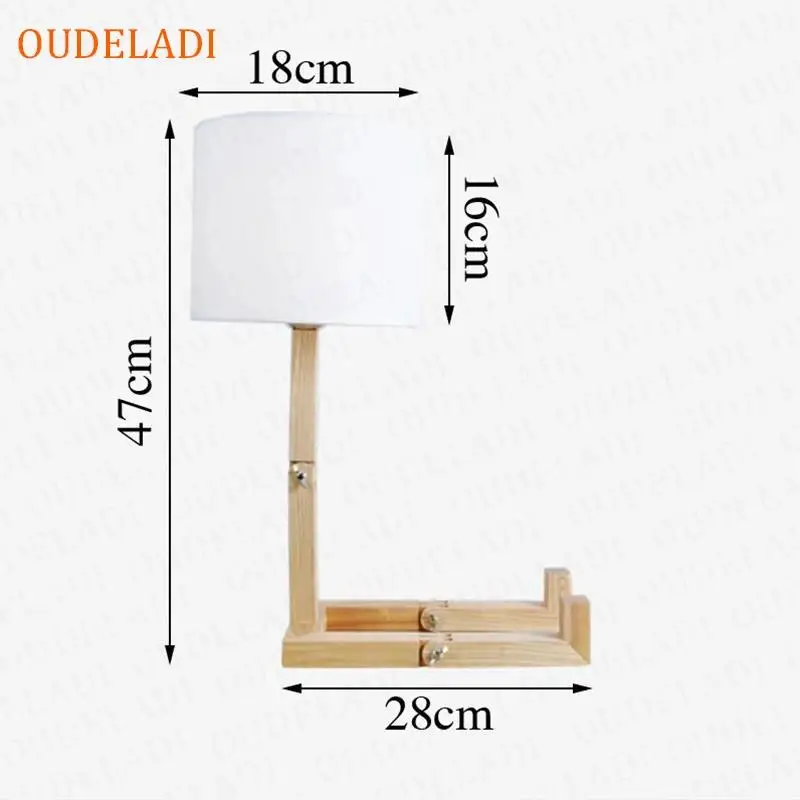 Imagem -06 - Candeeiro de Mesa de Madeira em Forma de Robô Arte Pano Moderna Mesa Decoração Luminária Salão Estudo Quarto Luz Noturna