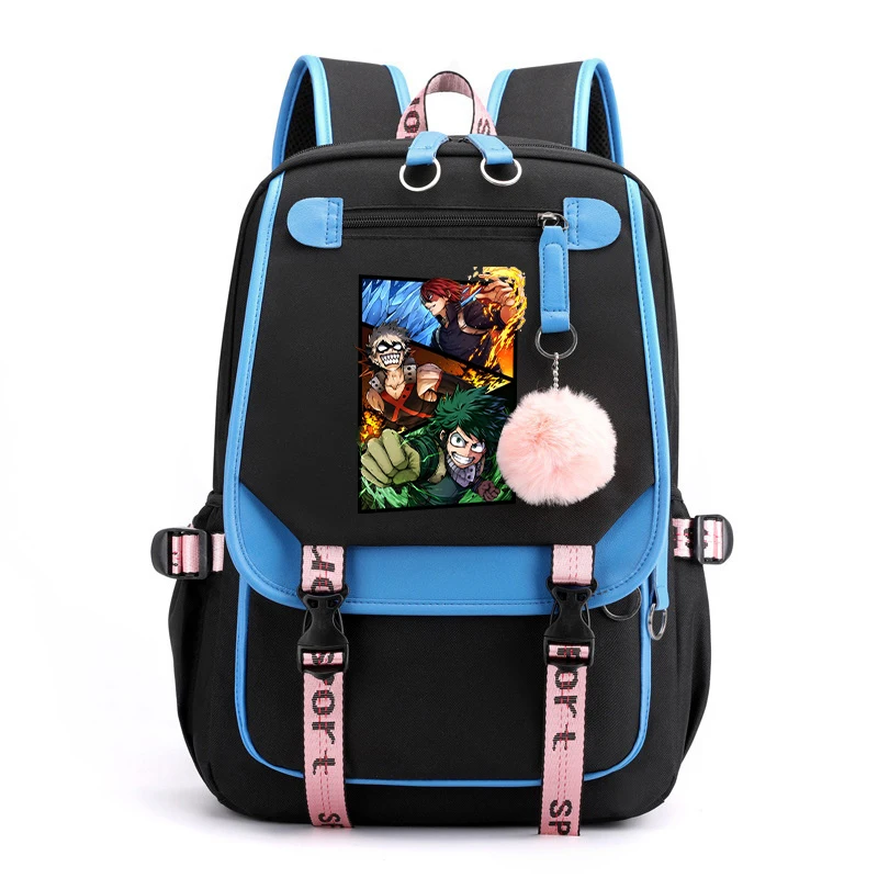 Hot Anime Anime Deku Bakugou Katsuki Todoroki Shoto Backpack Teens Fashion Casual Travel Backpack Boys Girls Daily School Bag