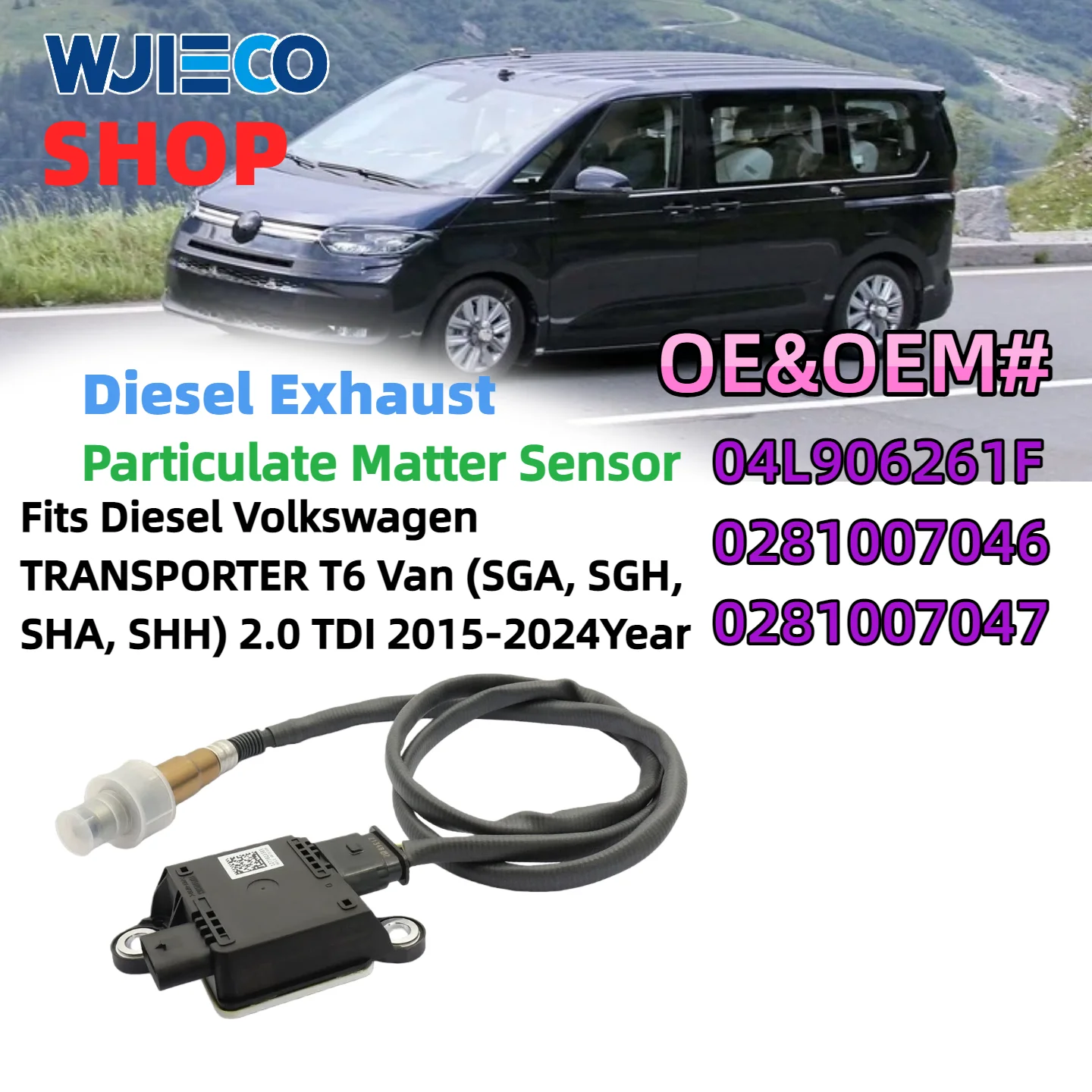 

04L906261F 0281007046 0281007047 Particulate Matter PM Sensor Compatible Fits Volkswagen T6 Transporter CombiVan 2015-2020
