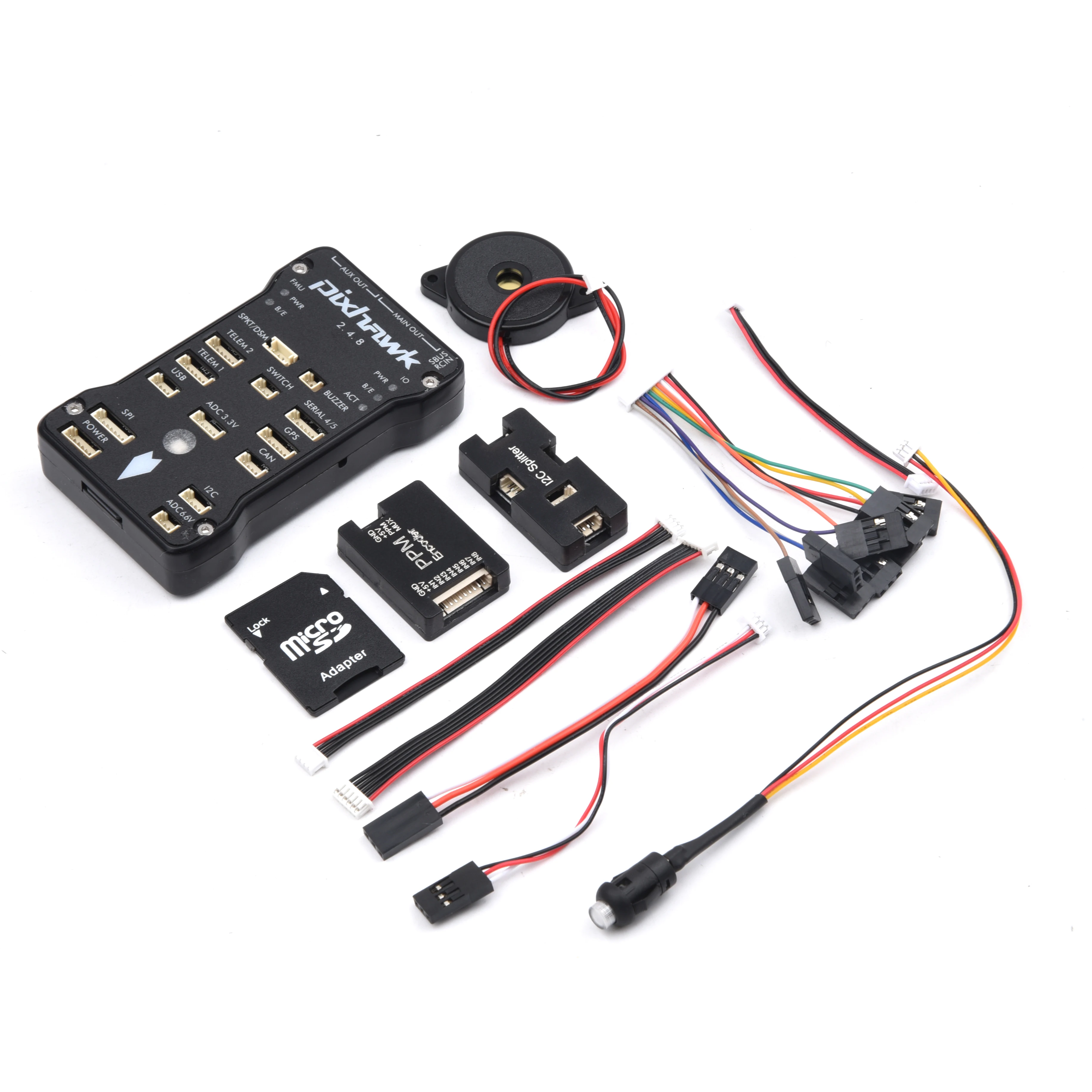 Pixhawk 2.4.8 PX4 PIX 32 Bit Flight Controller / M8N GPS / Telemetry Module / Safety Switch Buzzer RGB I2C 4G SD OSD / OLED