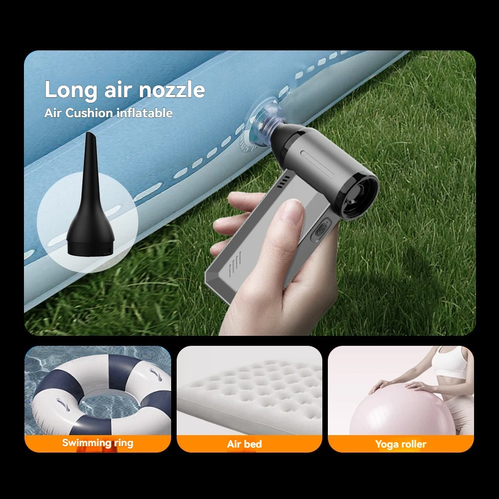 مكنسة كهربائية منزلية جديدة للسيارة توربينية مجفف شعر كهربائي ليثيوم مجفف شعر صناعي كهربائي مروحة عنيفة عالية الطاقة