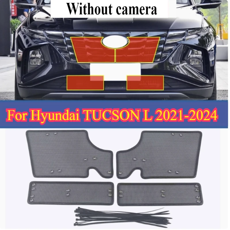 

For Hyundai TUCSON L 2021-2024 Filter without camera Grills Insect Net Radiator Condenser Protective Cover Anti Insect Sand Mes