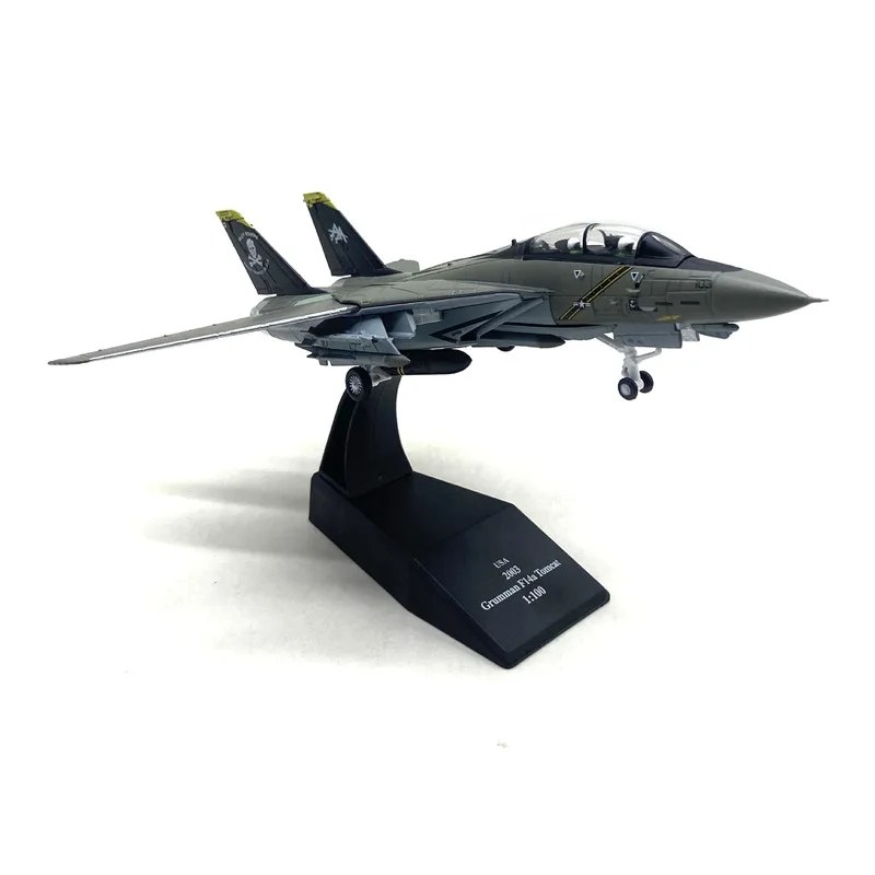 1: 100 Ns Model F-14 Tomcat Fighter Jet Model American Simulation Alloy Aircraft Finished Wing Movable Desktop Decoration