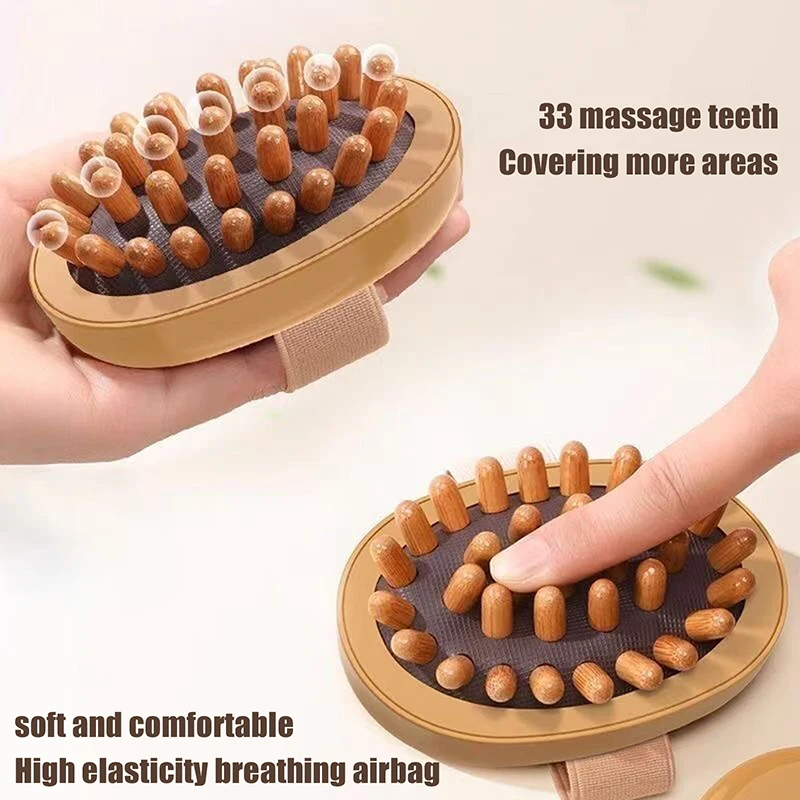 Portable  Handheld Wooden Body Massage Brush Anti Cellulite For Legs Belly Body Shaping Dry Skin Brush Muscle Relax Beauty Tool - Image 4