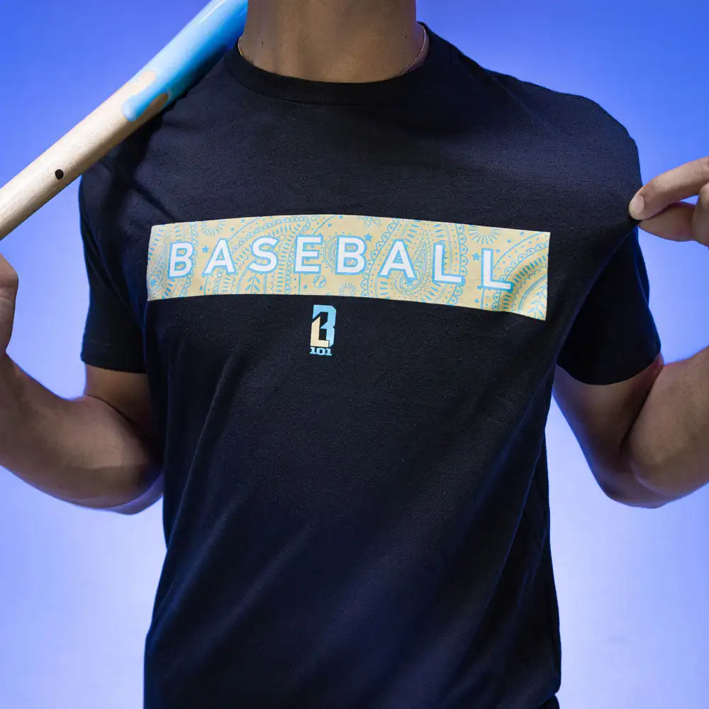 

2026 Summer New Baseball Lifestyle 101 Black Cotton Sports Short Sleeve Kids/Youth Soft and Comfortable Lightweight T-shirt Top