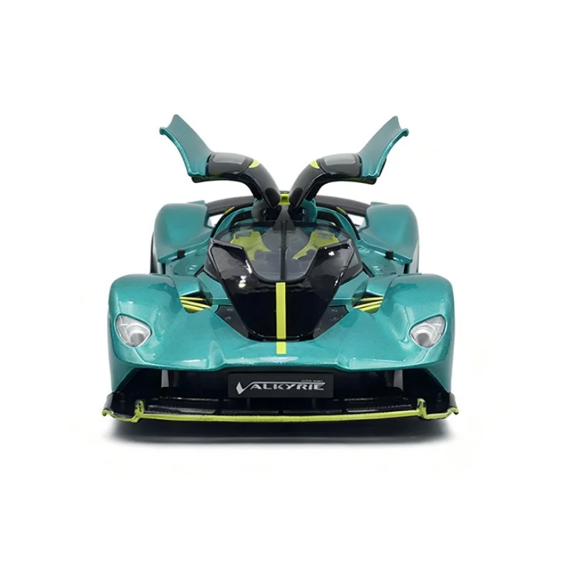 1/23 aston martin valkyrie liga modelo de carro esportivo diecast metal super veículo de corrida modelo de carro som e luz crianças brinquedo presente
