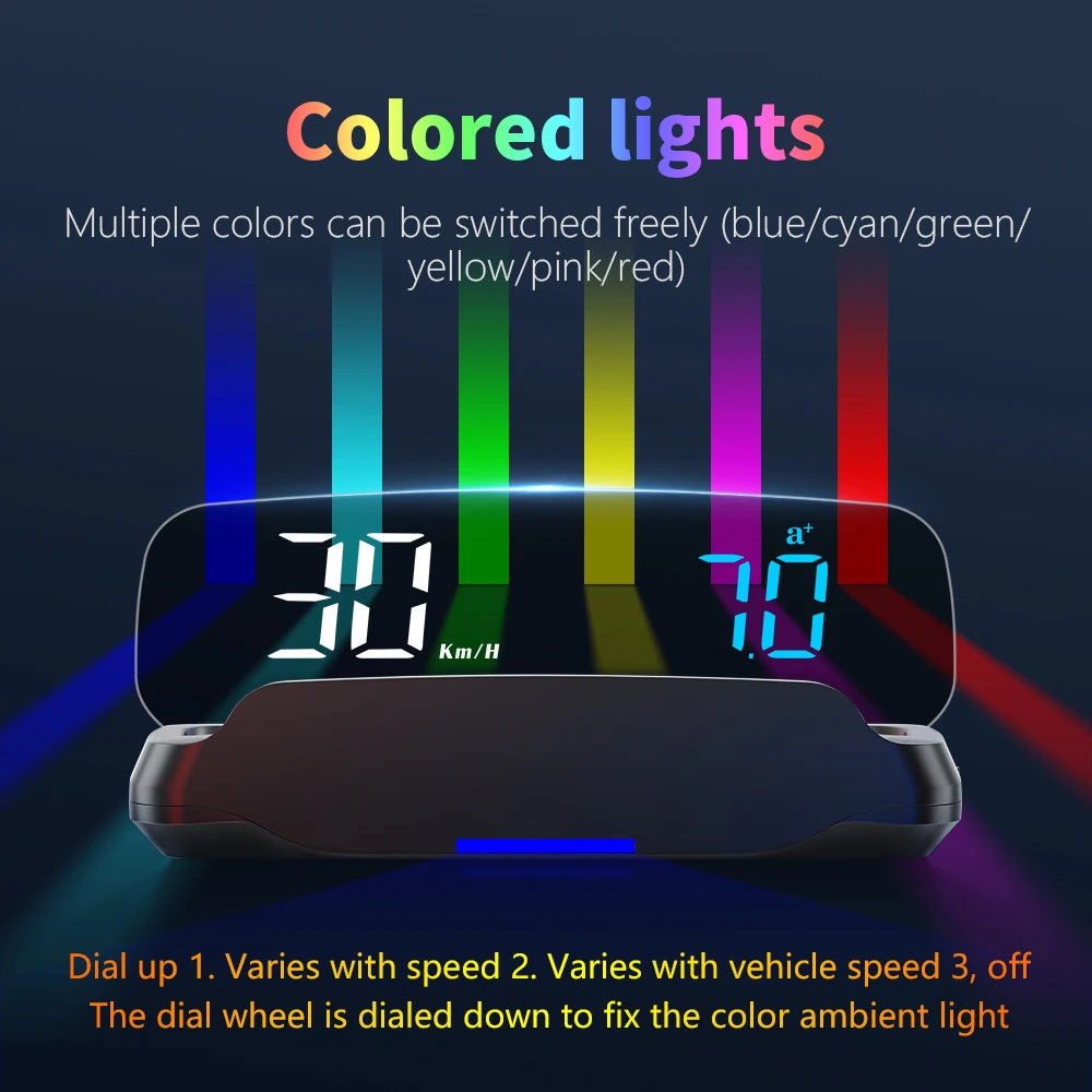 شاشة HUD Car Head Up تزامن تلقائيًا لبيانات السيارة وستهلاك الوقود وضغط التوربينات وسرعة السيارة وعرض الأميال