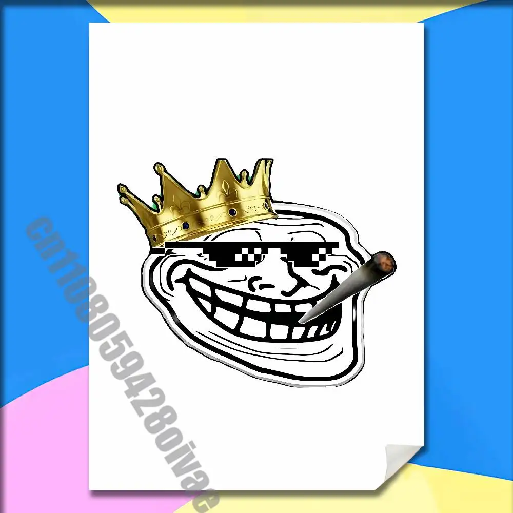Ugly T-Trollface T-Troll Funny Face Poster Sticker For Home Decoration  10x15cm Self-adhesive Souvenirs Playbill Cover - AliExpress 15