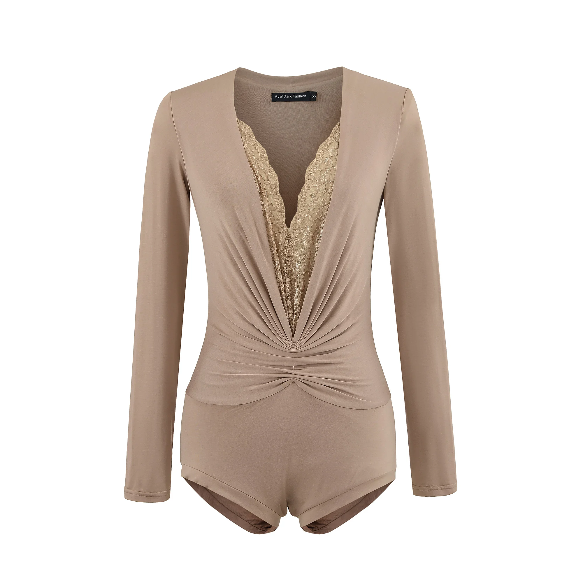 

Сексуальный комбинезон с кружевом в стиле ретро, V-Ne Long Sve, женский комбинезон Pure Desire, облегающая футболка с плечами, топ из смеси хлопка, ткань High Wai...