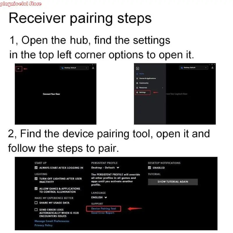 Adaptador sem fio do mouse USB leve e8ba para uso conveniente do mouse G304 G305