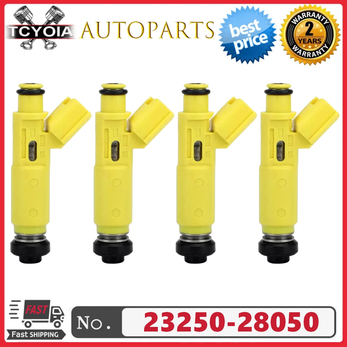 

PEIVSO Новый набор из 4 топливных форсунок 23250-28050, подходит для Toyota RAV4 2.0L L4 2001-2003 гг.