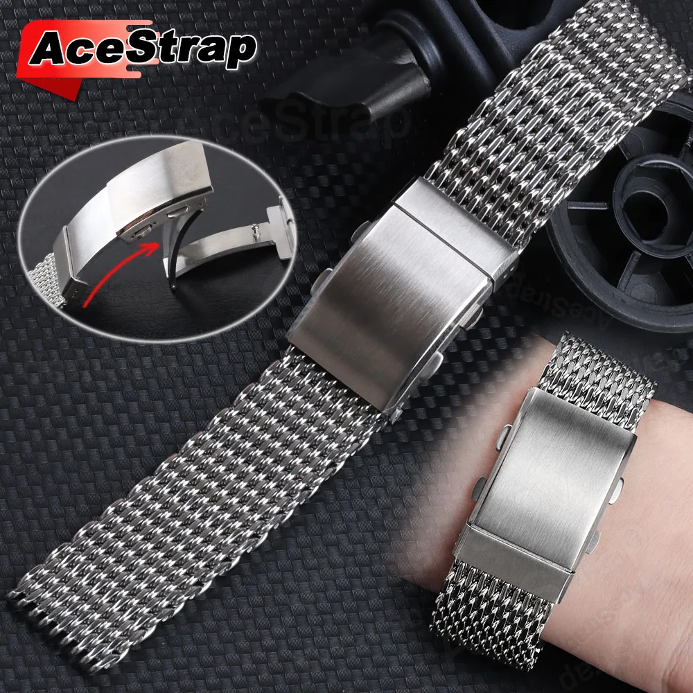 Luxuriöses Edelstahl-Uhrenarmband, 20 mm, 22 mm, Herren-Business-Armbänder für Seiko, Universal-Armband für Rolex-Bänder, skalierbare Uhrenschnalle