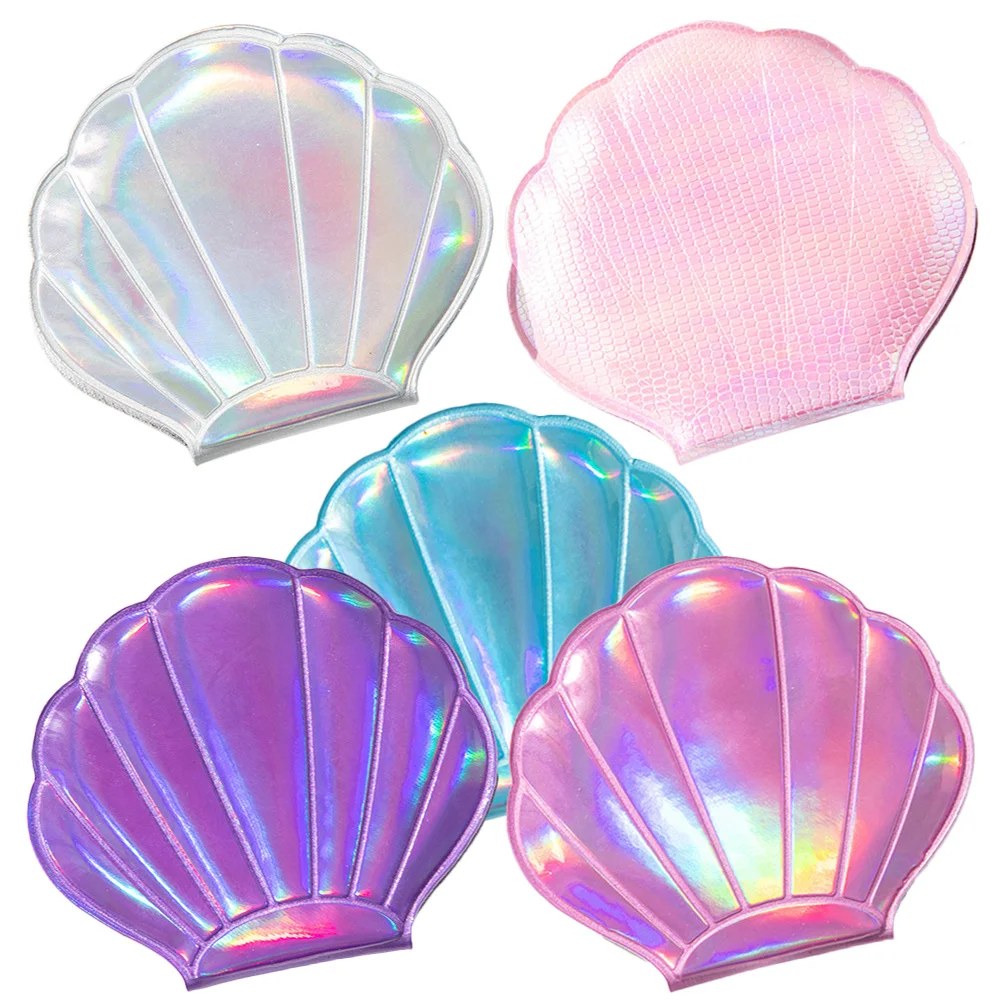 5 قطع فلاش شل مرآة صغيرة رائعتين مرآة اليد الصغيرة متعددة الوظائف قابلة للطي مقاومة للاهتراء للسفر ماكياج الأساسية