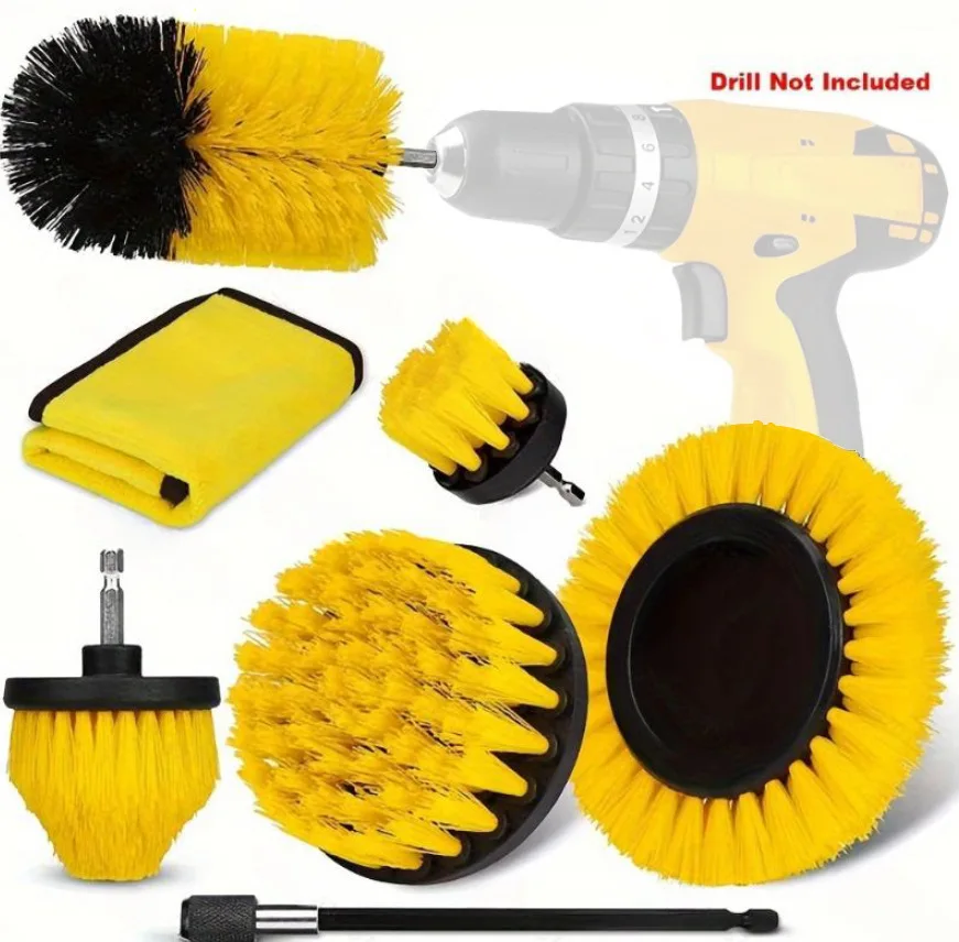 Drill Brush Cloths Brushes Cleaning Kit(7pcs/set)for Car Cleaning Carpet Cleaning Car wash tools Air conditioning cleaning tools