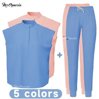 Uniforme médico, traje exfoliante elástico, bata quirúrgica de Hospital, pantalones superiores, ropa de trabajo de enfermería, ropa para médicos, conjunto de uniforme médico
