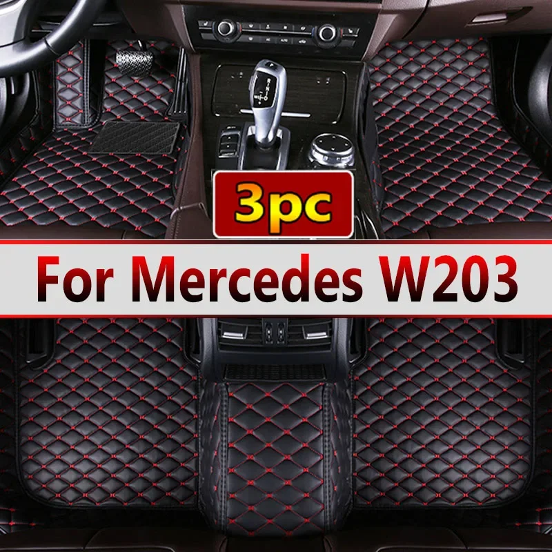 Custom Automotive Car Floor Mats For Mercedes W203 2001 2002 2003 2004 2005 Auto Luxury Leather Men Women Car Mats Full Coverage