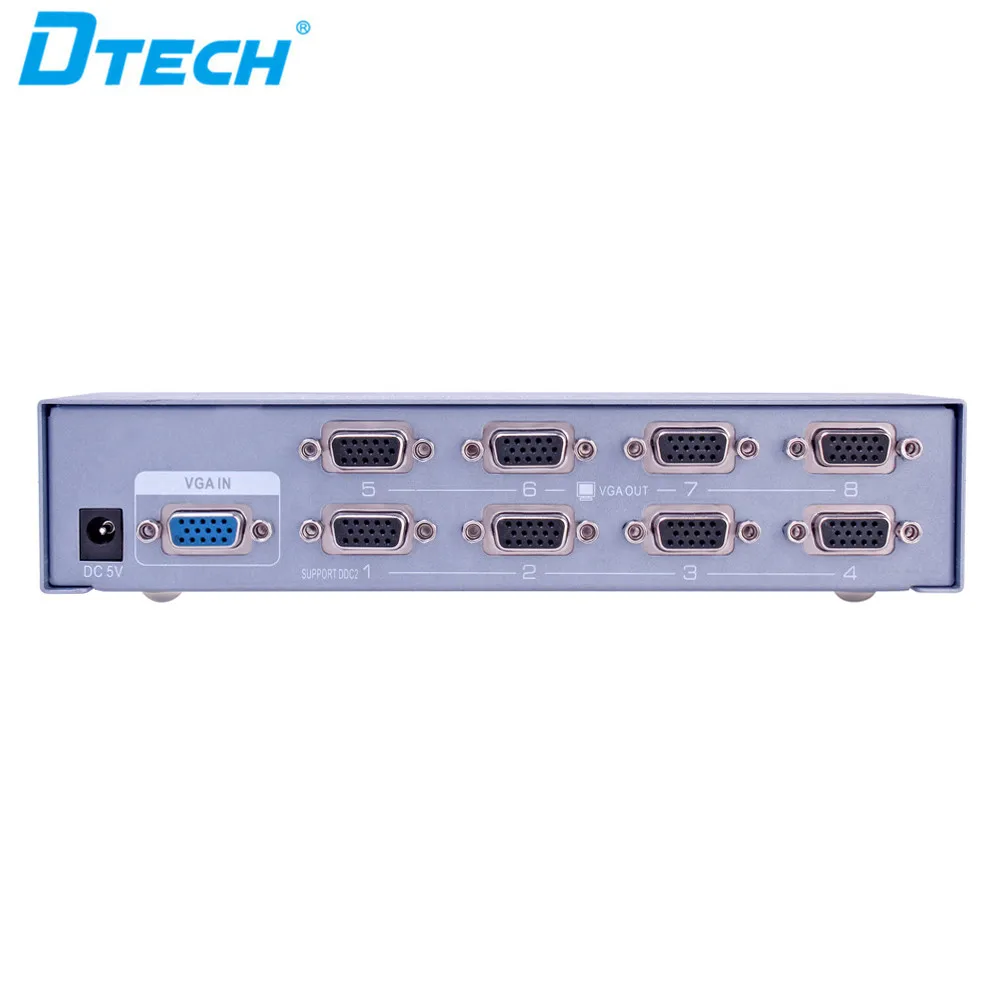DTECH VGA Splitter 8 Ports Video Monitor/TV/Projector 250MHz High Resolution 1 Input 8 Output