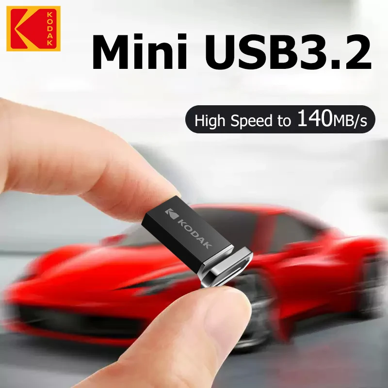 オリジナルコダック USB3.2 フラッシュドライブ 32 ギガバイト 64 ギガバイト 128 ギガバイト高速 140 メガバイト/秒ミニキーペンドライブ金属ペンドライブ車のラップトップデスクトップ