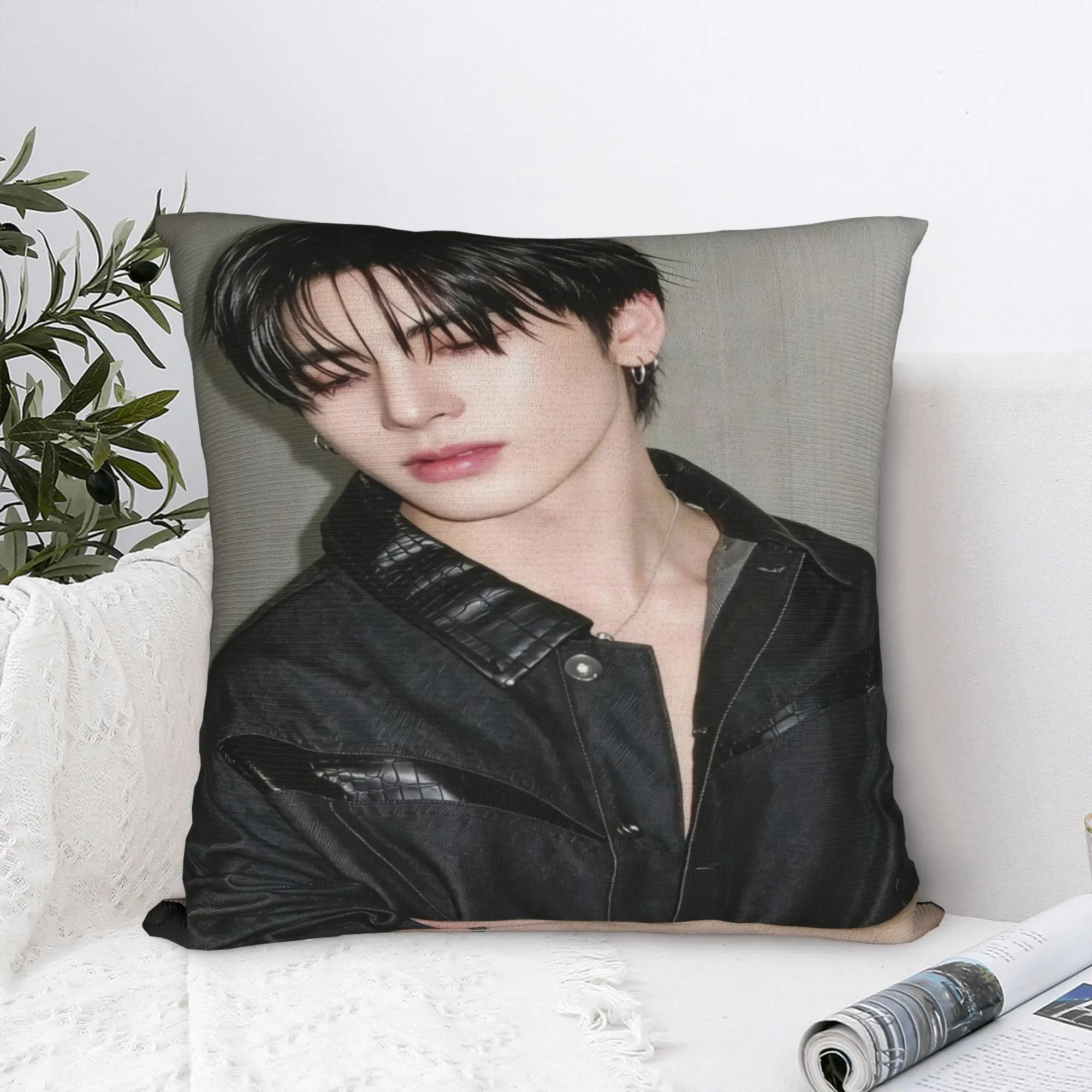 JASP.ER Group Pillow Cover  Novelty Pillow Case For Living Room Sofa Custom Pillowcases Birthday Present