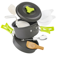 Aluminium Alloy Outdoor Cookware Set Folding Tableware Camping Frying Pan Non Stick Coating Insulated H Portable Cooking