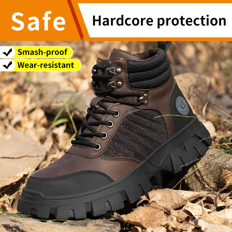 Work Boots Indestructible Safety Shoes Men Steel Toe Shoes Puncture-Proof Sneakers Male Footwear Shoes Women Non Slip Work Shoes