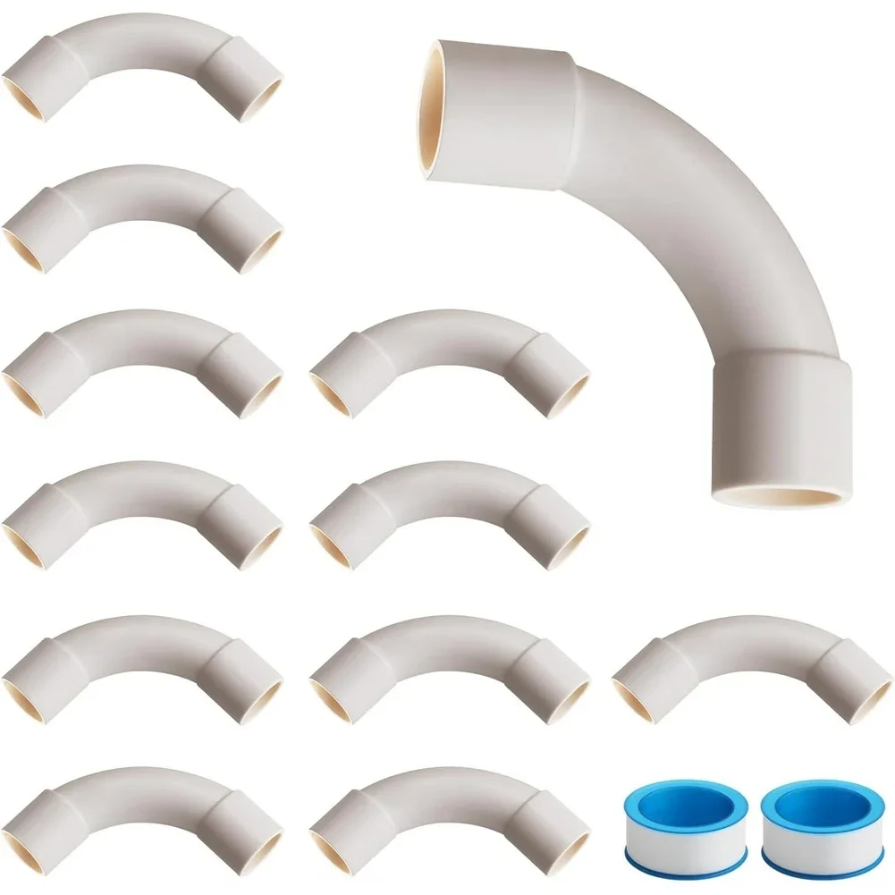Electrical Conduit Repair PVC Pipe Fittings Elbow Connectors PTFE Tape Compatible Burr-free Interior Waterproof Design