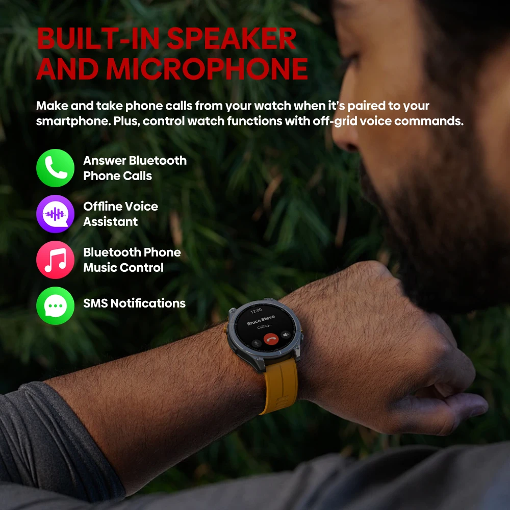 JOAUTRIAL Orologio Intelligente Uomo GPS 1,43" AMOLED – Chiamate, 170 Sport, Bussola, Torcia LED, Batteria 530mAh, IP68