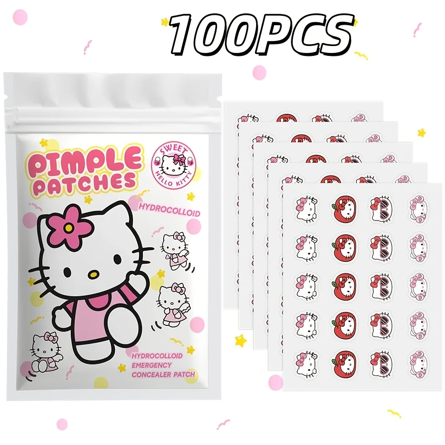 

100PCS Sanrio Hello kitty Cartoon hydrocolloid acne patch - facial decorative sticker - covers blemishes and acne scars
