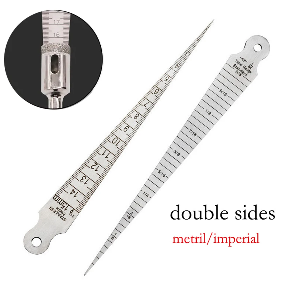 1pcs Stainless Steel Tapered Feeler Gauge With Clear Etched Scale For Accurate Hole Gap And Slot Width Measurement Applications