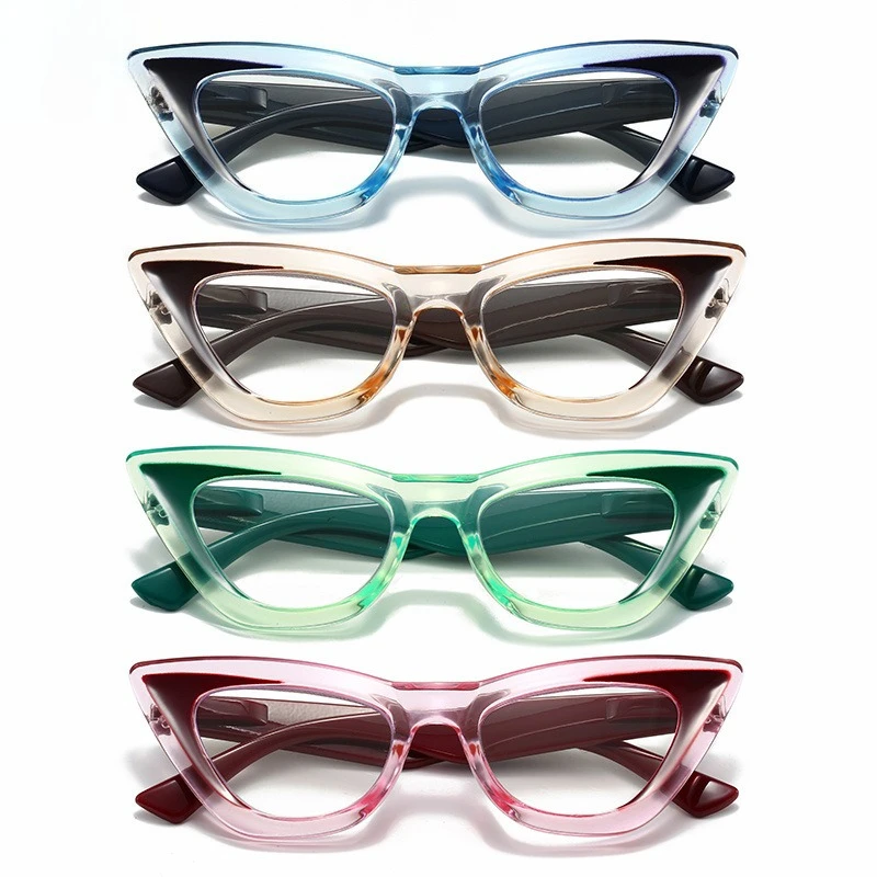 

Men's and Women's UV Resistant Photochromic Line Sun Reading Glasses Fashionable Inverted Triangle Cat Eye Presbyopia Glasses