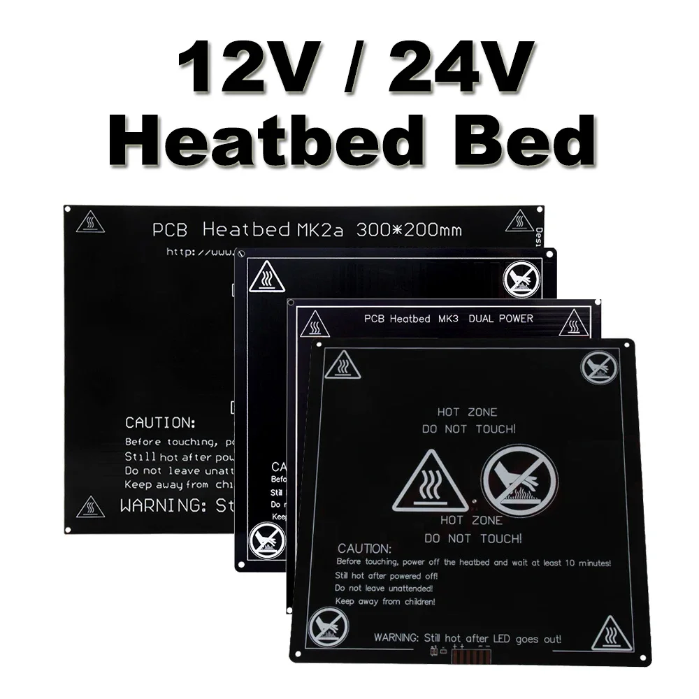 

MK2A MK3 MK2B Heated Bed PCB Aluminum12V 24V Heatbed HotBed Printing Platform 300x200 214x214 220x220mm 3D Printer Parts