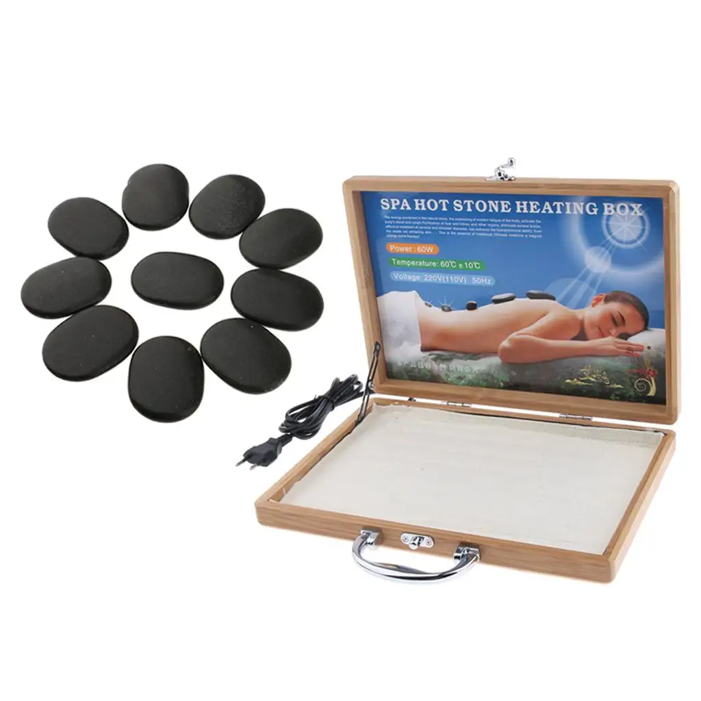 Hot Stones Electric Massager Rolling Stone Massager Bamboo Surface Heating Device for Relaxing Massage