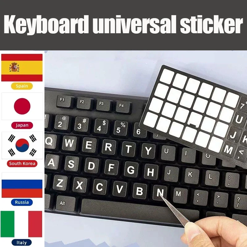 English Spanish Italian Korean Keyboard Stickers Frosted PVC Language Keyboard Sticker For Laptop Desktop PC