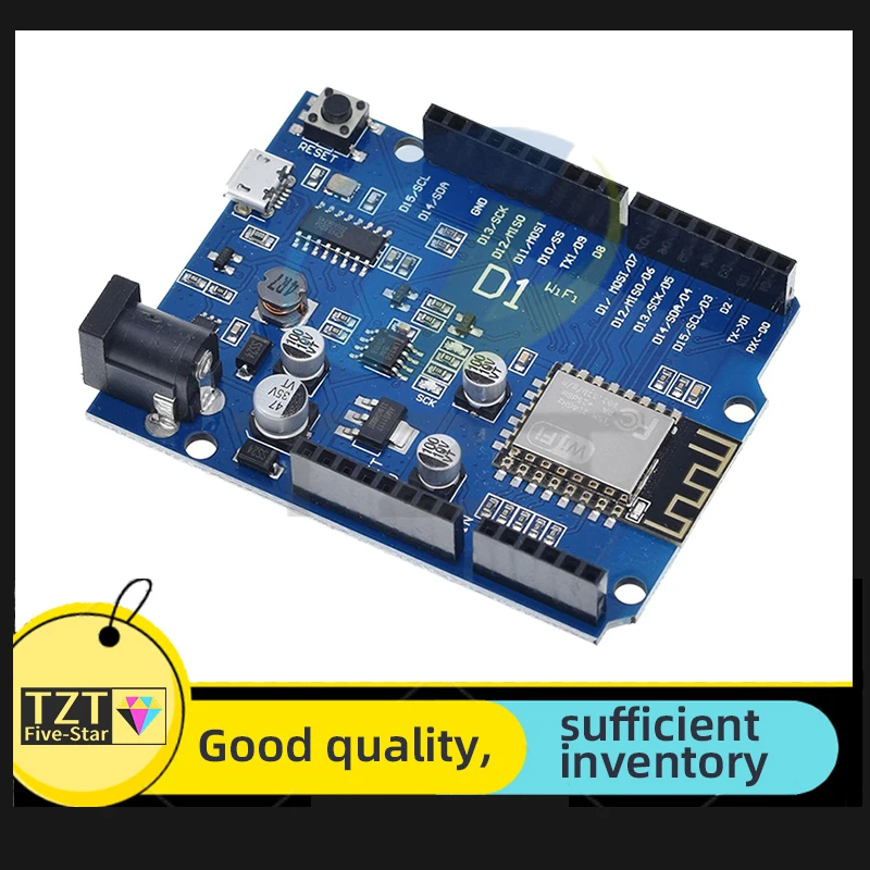 Плата для разработки ESP-12E WeMos D1 UNO R3 CH340 CH340G на базе ESP8266, Wi-Fi модуль, умная электронная плата PCB, совместимая с Arduino IDE