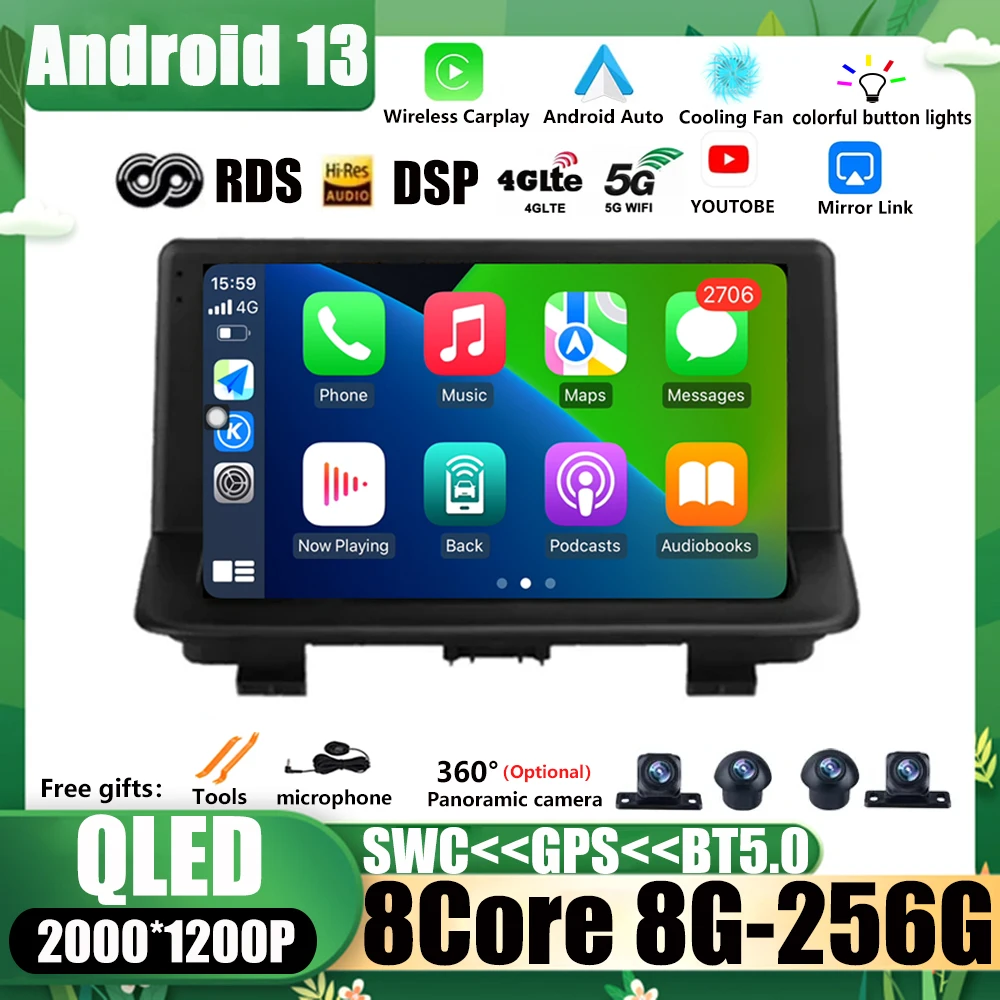 

For Audi Q3 2013 - 2018 Car Radio Multimedia Video 9" Carplay Auto Android 13 Player Navigation DSP IPS QLED Screen NO 2 Din DVD