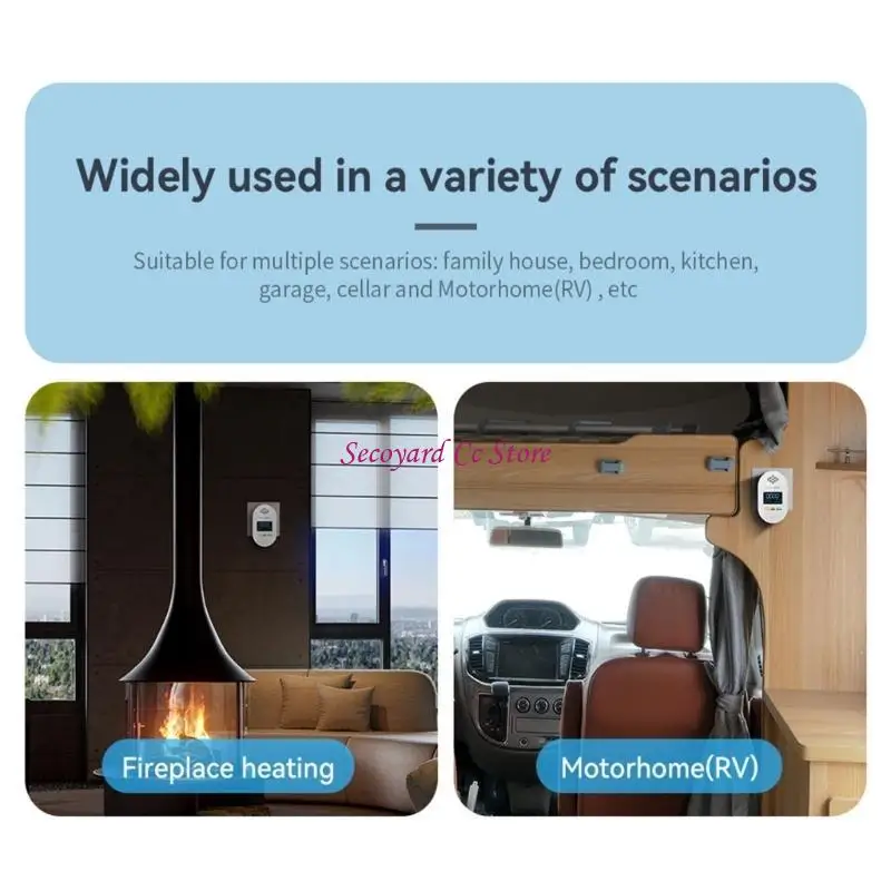 N3UC Huishoudelijk veiligheidsapparaat dat gas CO-lekken detecteert Veranderingen in temperatuur en vochtigheid