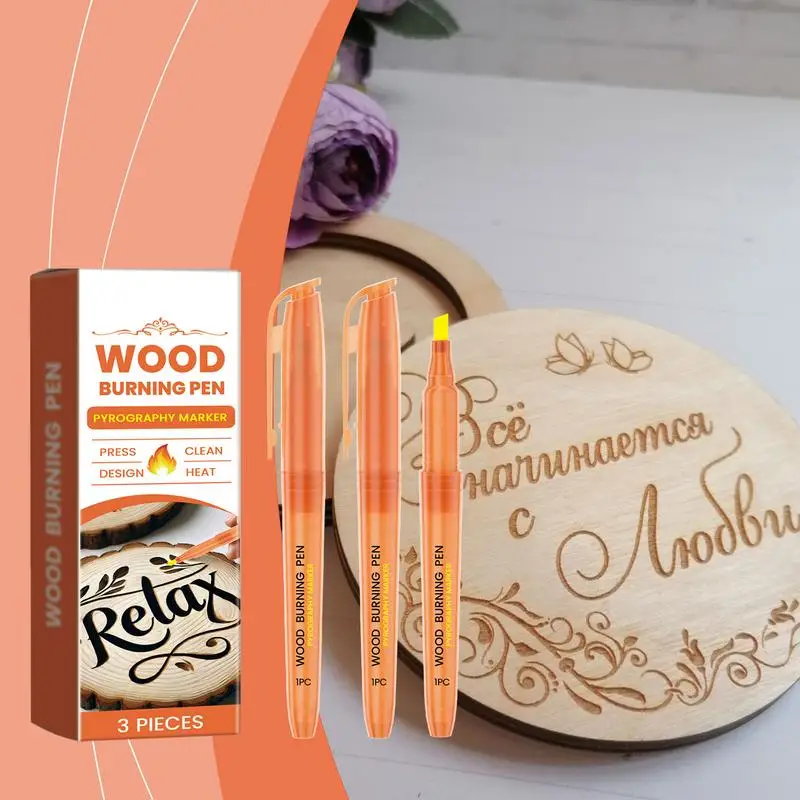 Wood Burning Pen 3 Pieces Wooden Burning Marker Wooden Burning Tools Wood Burning Kit For Artists Beginners In Wood Projects