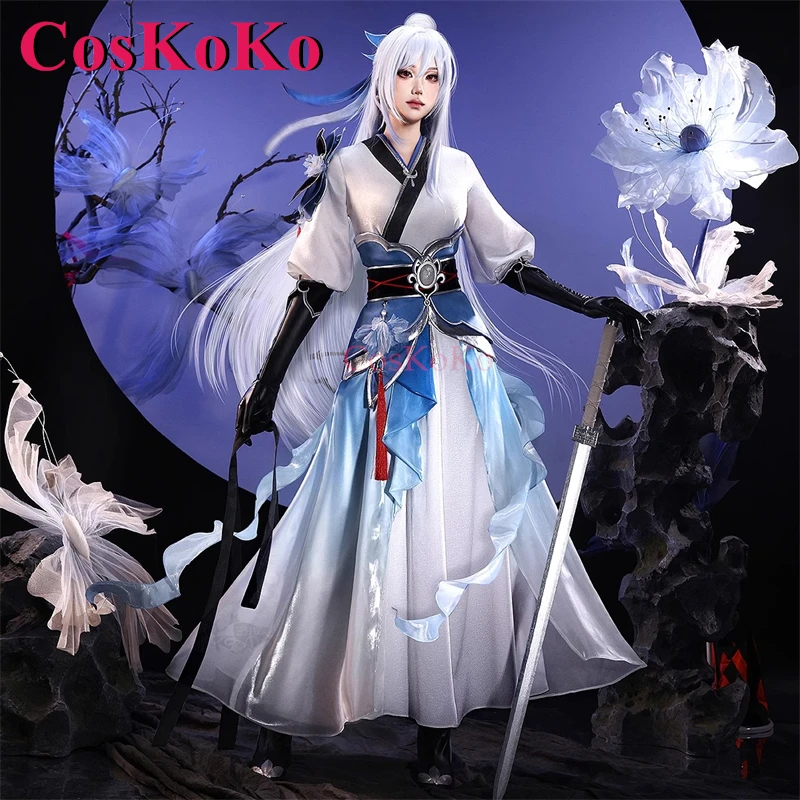 

CosKoKo Jingliu Cosplay Costumes Game Honkai: Star Rail Flower Rhyme Fairy Dance Combat Dress Halloween Party Role Play Clothing